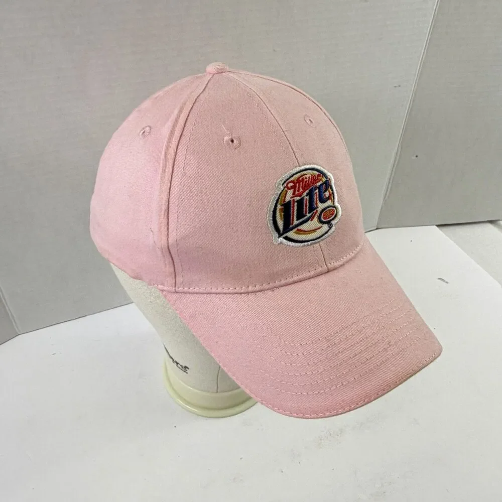 Miller Lite Women's Adjustable Hook & Loop Back Hat  Logo Pink